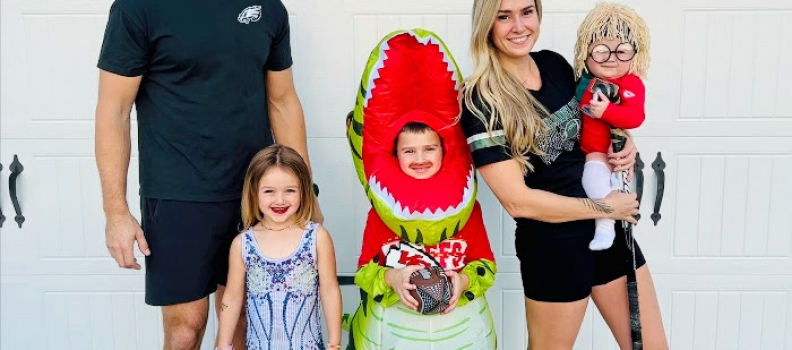 The Kelce Brothers React to Local Halloween Costume