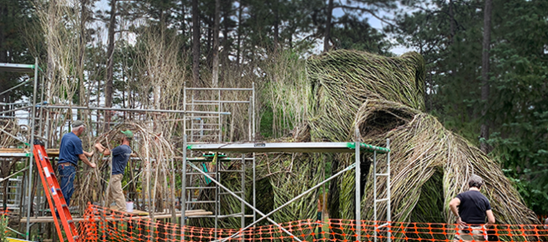 ‘Stick Artist’ Weaves Sculpture at SCC Garden